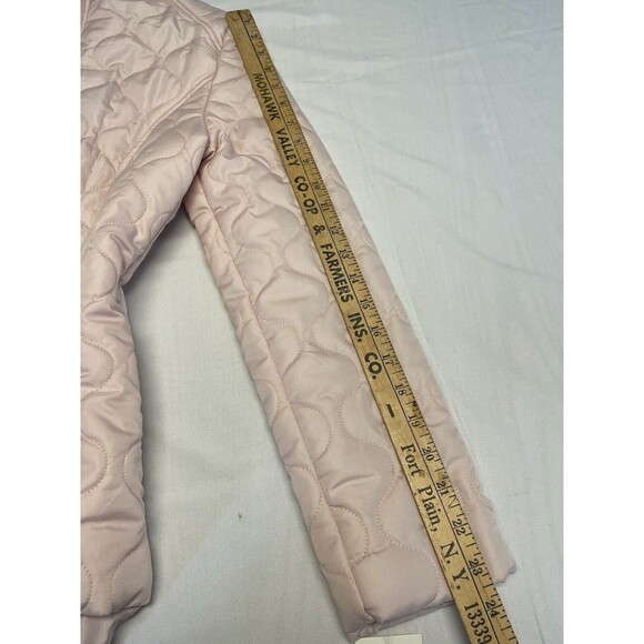 SO Quilted Barn Jacket/Coat Sz Girls 14/16 Pink Lightweight pockets snap zipper - Picture 12 of 14